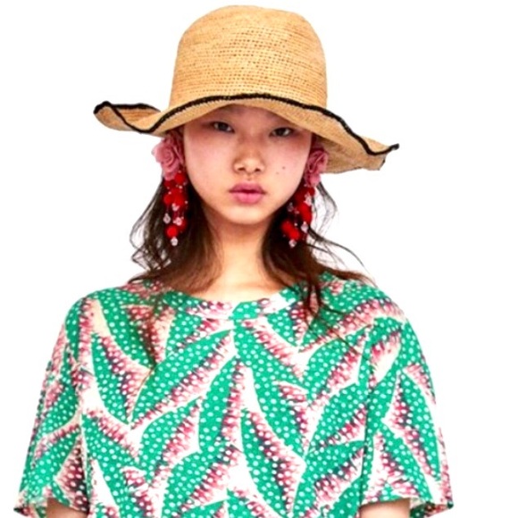 Zara Contrast Raffi Hat - Picture 3 of 5